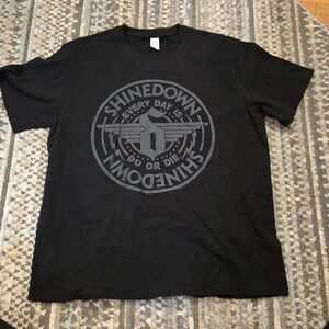 Black Graphic Tee Featuring Shinedown In Gray. Mens Xl. New